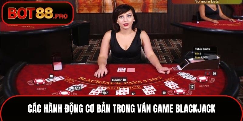 Các hành động cơ bản trong ván game Blackjack